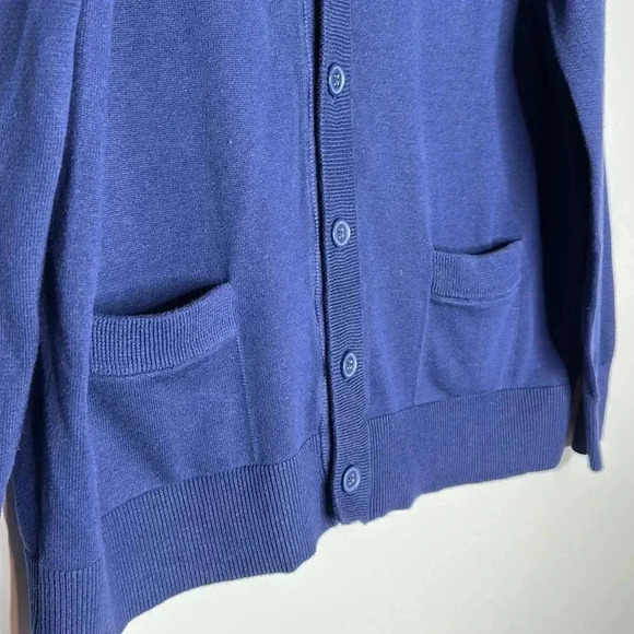 Merona Men's Shawl Collar Navy Blue Button Cardigan W/ Pockets - Sz L - Picture 5 of 7